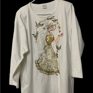 Vintage 90’s Karla Marie OSFA Made USA Christmas Art Sweater